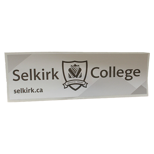 3 X 9 Sticker - White - Selkirk College
